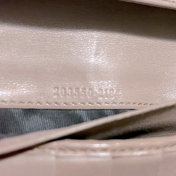 Gucci Diamante Heart Canvas Long Wallet, Brown/Pink Beige Leather - Picture 12 of 15